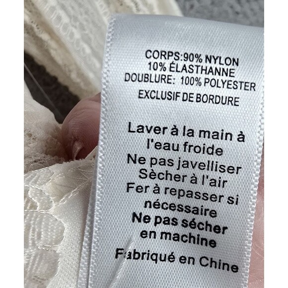 Arula Boho Lace Blouse 2X Cream NWT Scalloped Romantic Ruched Tie Sheer Sleeve - Picture 16 of 16